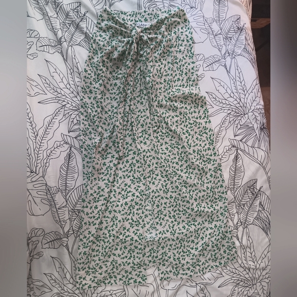 GANNI Green Floral Maxi/Midi Split Skirt - Picture 2 of 5